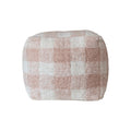 Pink Gingham Cotton Tufted Pouf