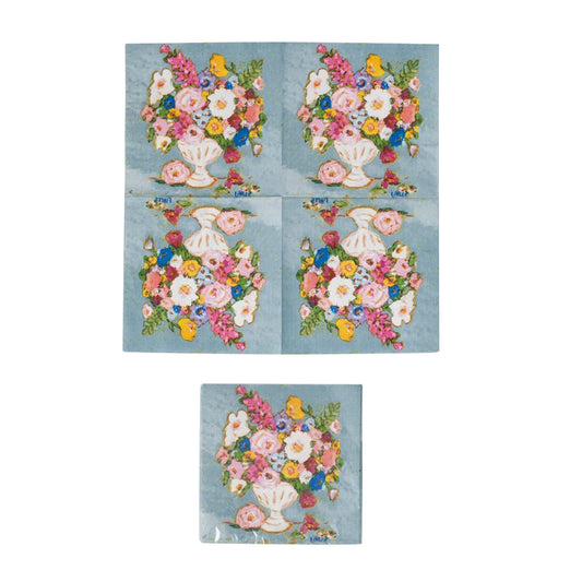 Flowers in Vase Pattern Paper Napkins