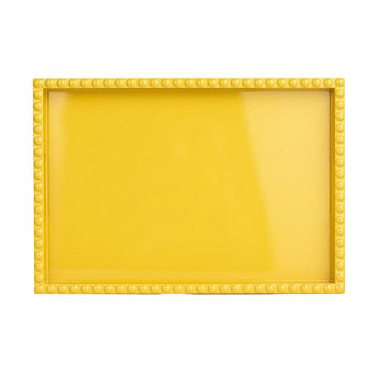 Yellow Lacquered Hobnail Edge Tray