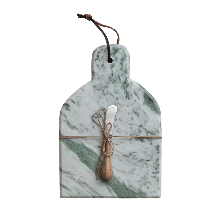 Marble Cutting Board w/ Canape Knife