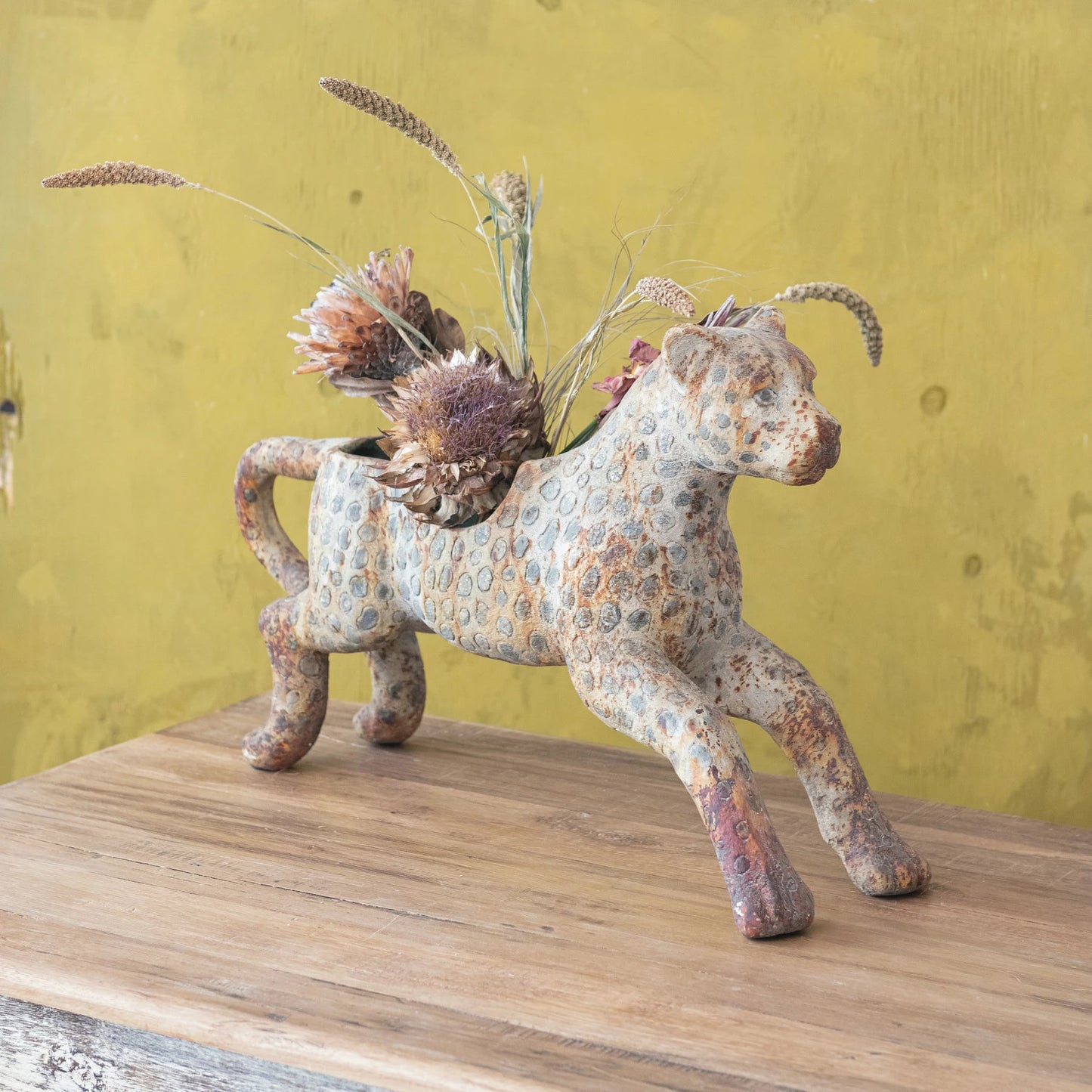 Vintage Reproduction Carousel Leopard Container