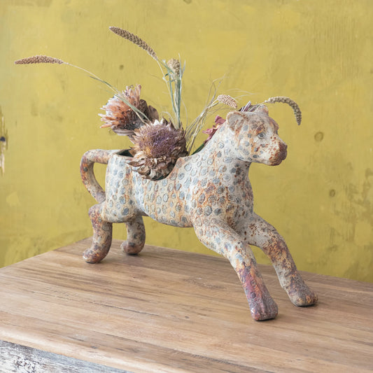 Vintage Reproduction Carousel Leopard Container