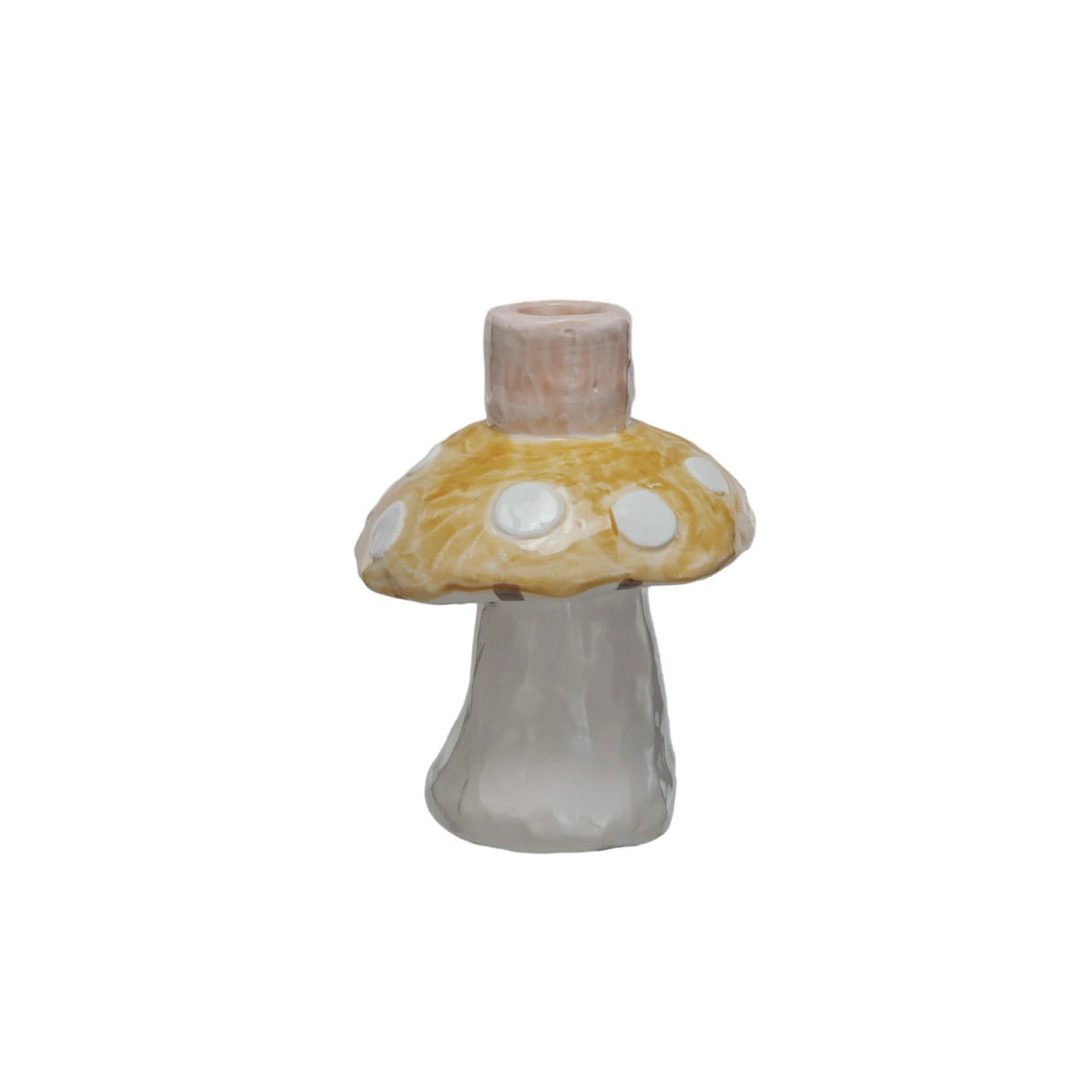 Hand-Painted Stoneware Taper Holders