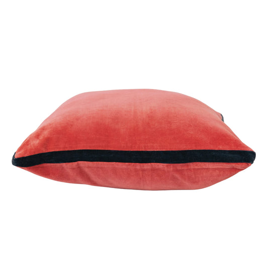 Berry & Navy Square Cotton Velvet Pillow