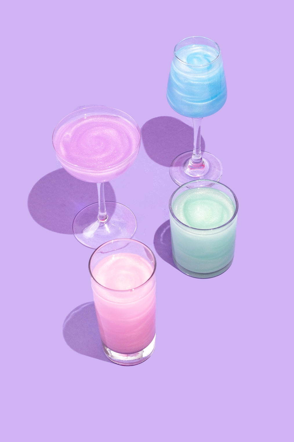 Iridescent Cotton Candy Drink Glitter Bombs