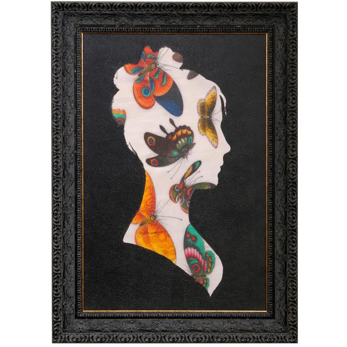 Butterfly Girl Framed Canvas