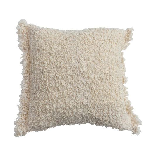 Square Woven Bouclé Fabric Indoor/Outdoor Pillow