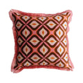 Ogee Pattern & Eyelash Fringe  Square Velvet Printed Pillow