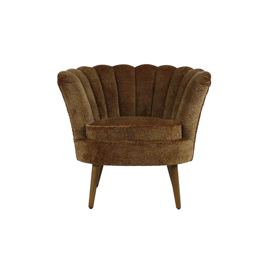 Velvet Upholstered Leopard Print Chair