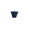 Blue Stoneware Planter w/ Ruffled Edge
