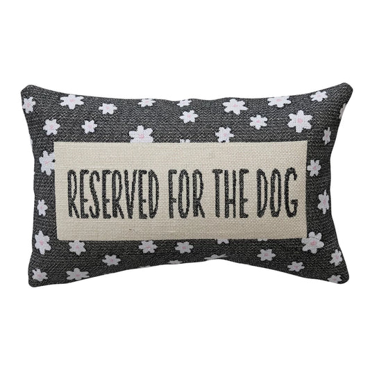 "Reserved For The Dog" Flower Pattern Lumbar Pillow