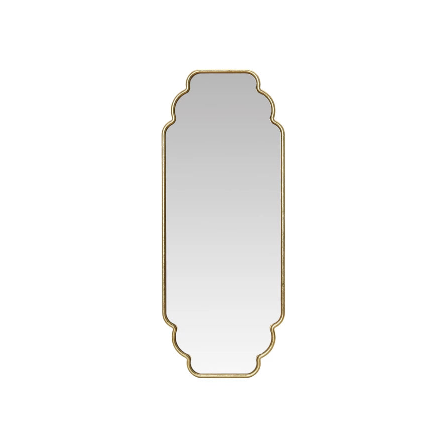 Gold Metal Framed Scalloped Wall Mirror