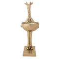 Gold Finish Cast Aluminum Giraffe Holding Bowl