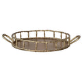 Brass Faux Bamboo Tray w/ Handles