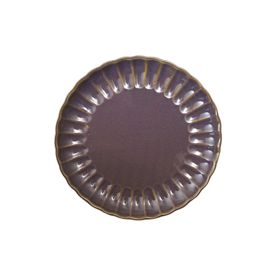 Plum Stoneware Fluted Dinnerware