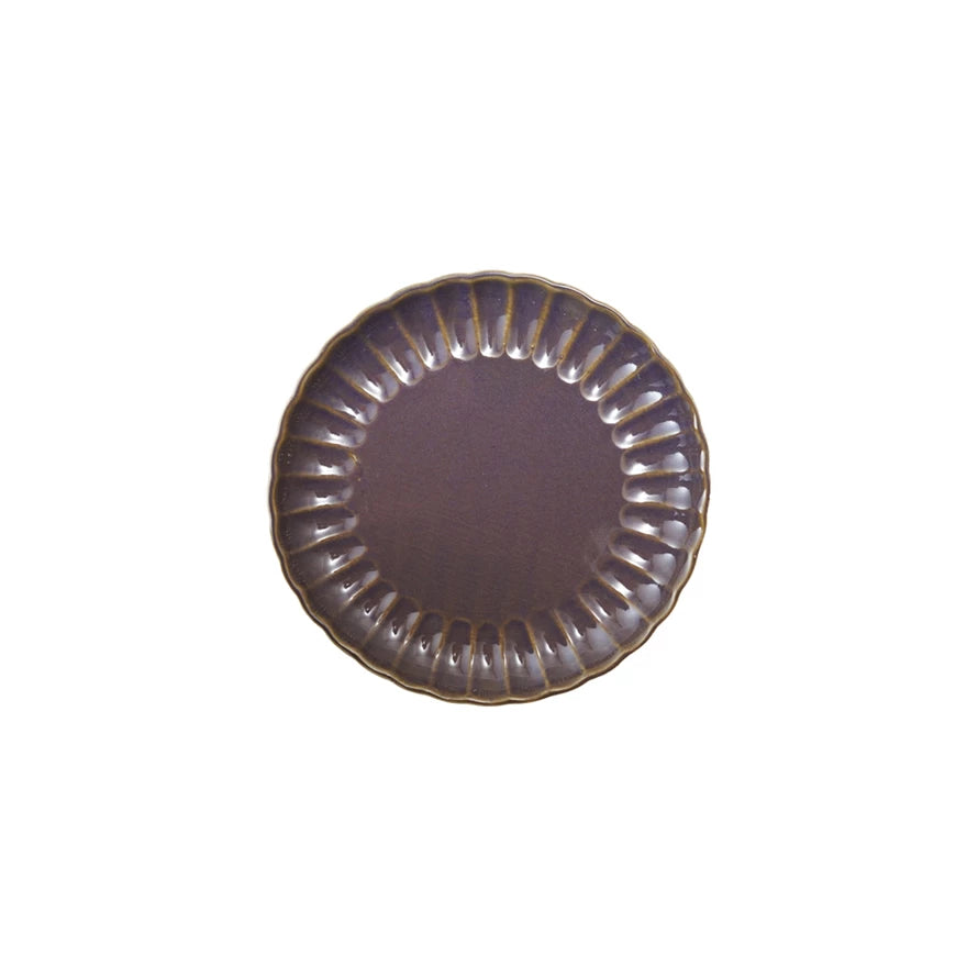 Plum Stoneware Fluted Dinnerware