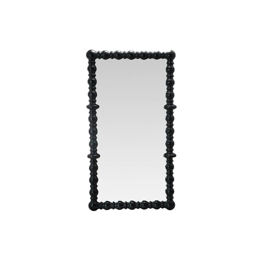 Black Spindle Wood Framed Mirror