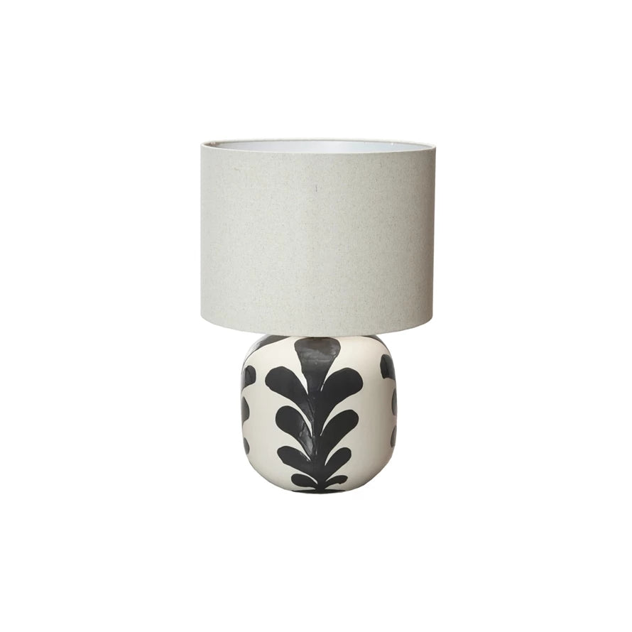 Abstract Design Stoneware Table Lamp