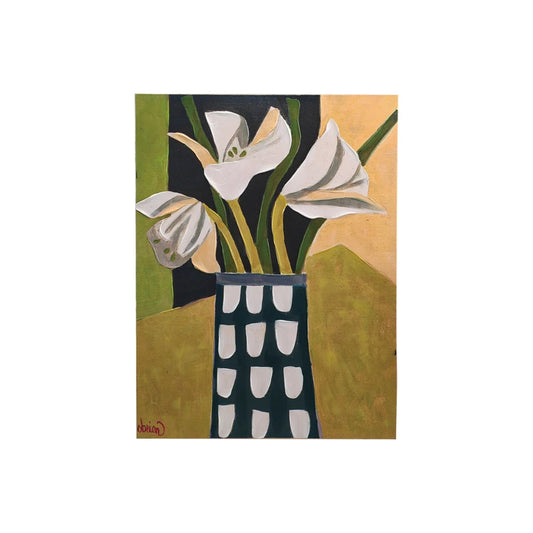 Abstract Flowers in Vase Canvas Wall Decor
