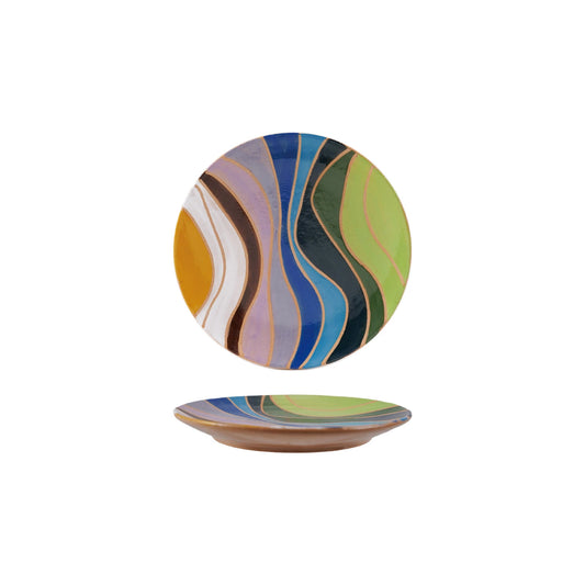 Multi Color Stoneware Plate
