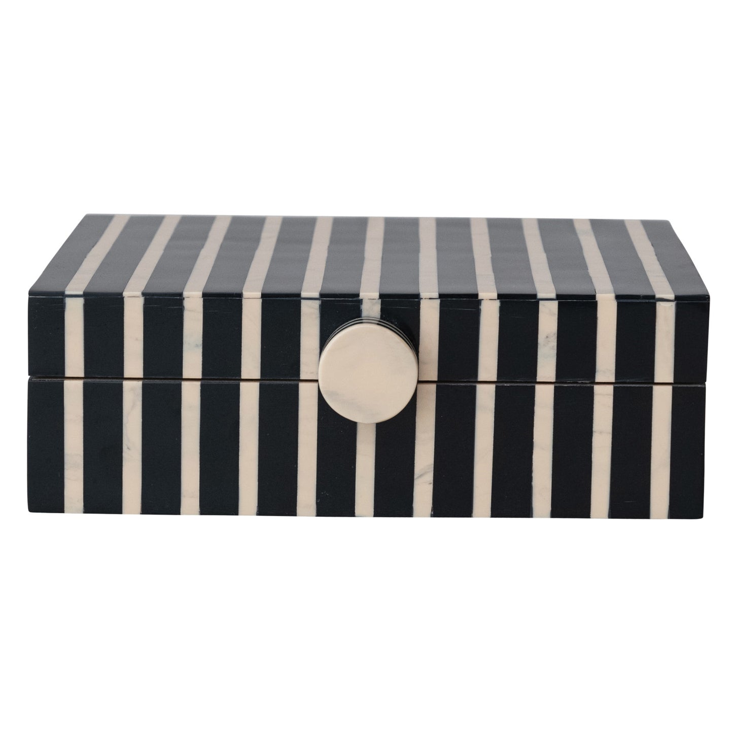 Handmade Mango Wood & Resin Striped Box w/ Knob