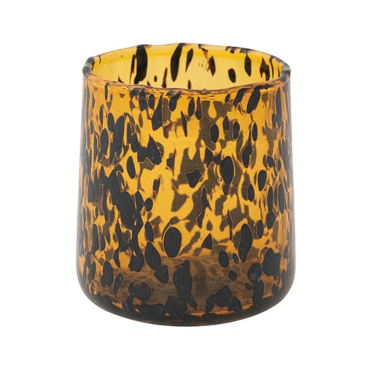 Tortoise Shell Confetti Drinking Glass