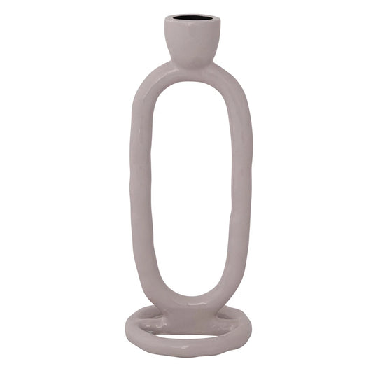 Lilac Enameled Oval Taper Holder