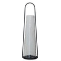 Metal Lantern Taper Holder with Handle & Hammered Glass Hurricane
