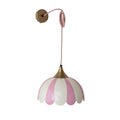 Enameled Metal Scalloped Striped Pendant Lamp