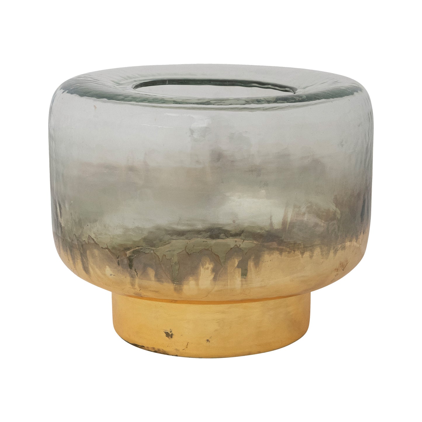 Gold Finish Mercury Glass Hurricane