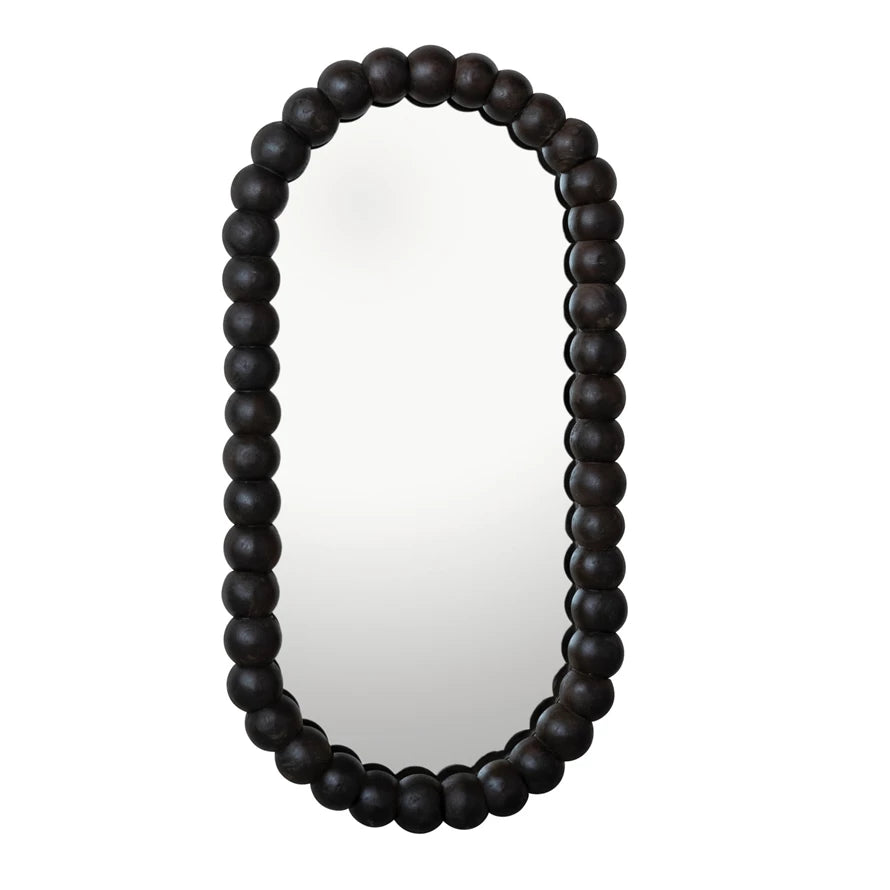 Espresso Wood Ball Mirror