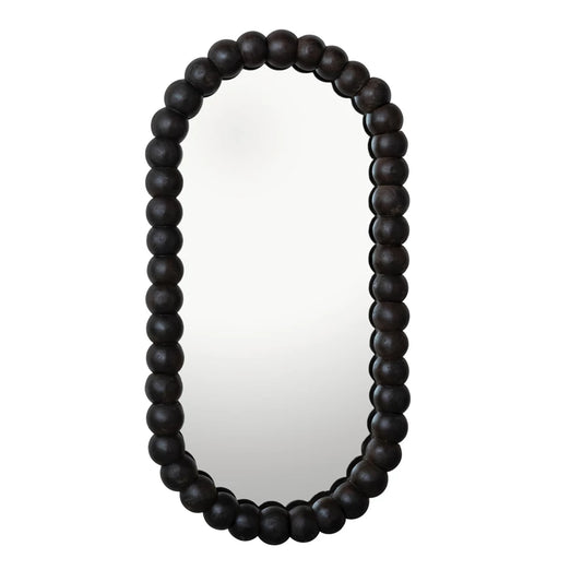 Espresso Wood Ball Mirror