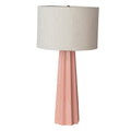 Round Pink Enameled Aluminum Fluted Table Lamp