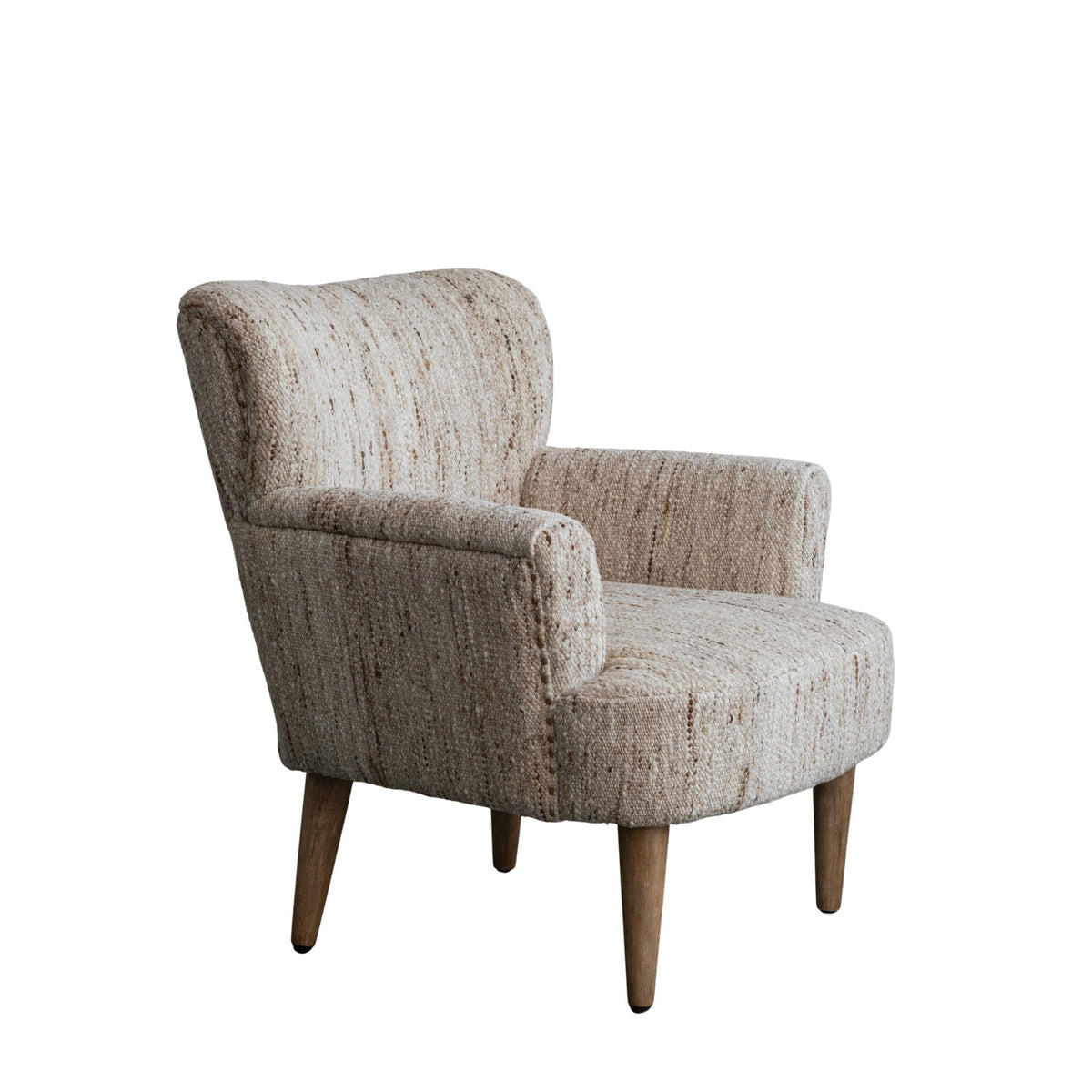 Woven Wool & Cotton Kilim Upholstered Arm Chair