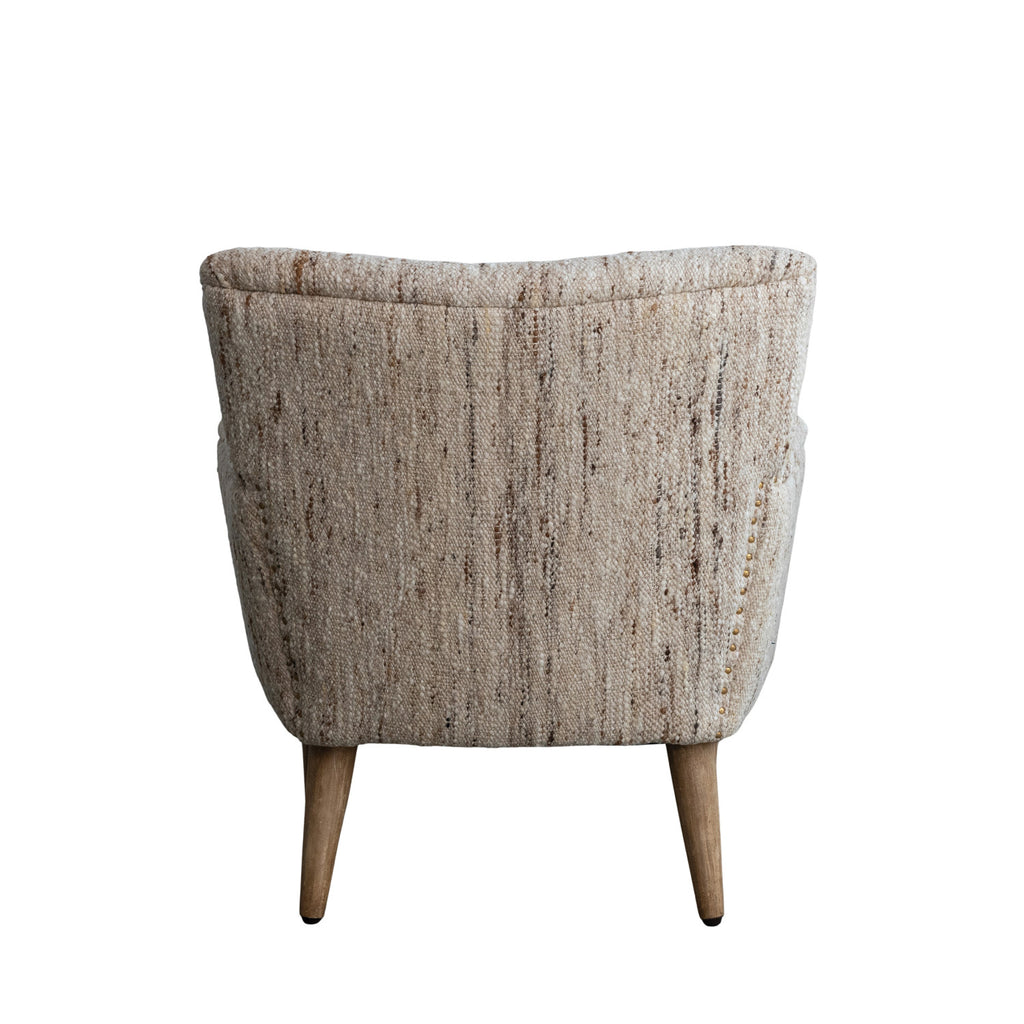 Woven Wool & Cotton Kilim Upholstered Arm Chair