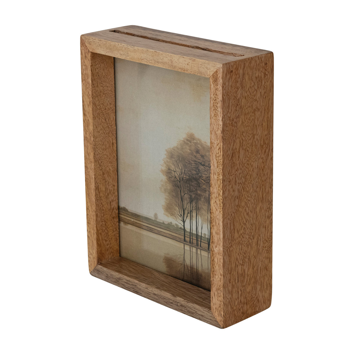 Mango Wood Two-Sided Floating Glass Frames