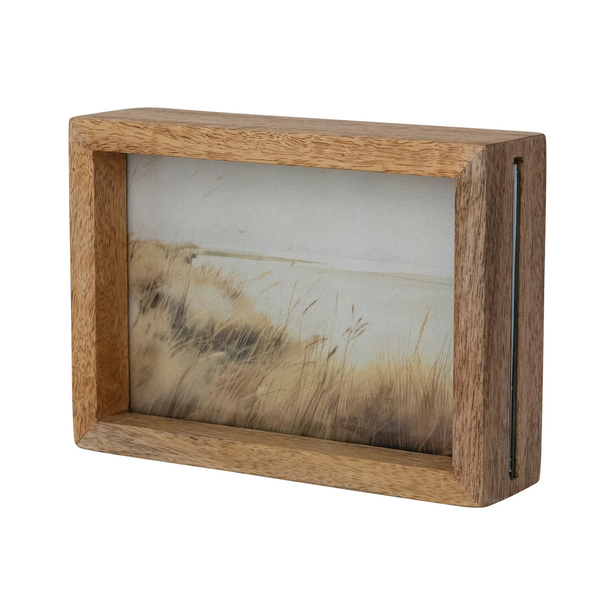 Mango Wood Two-Sided Floating Glass Frames