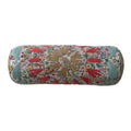 Suzani Pattern & Hand-Embroidered Kantha Stitch Bolster Pillow