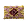Pink & Yellow Fabric Tufted Indoor/Outdoor Lumbar Pillow