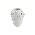 Stoneware Vase with 3D Gold Electroplated Balls