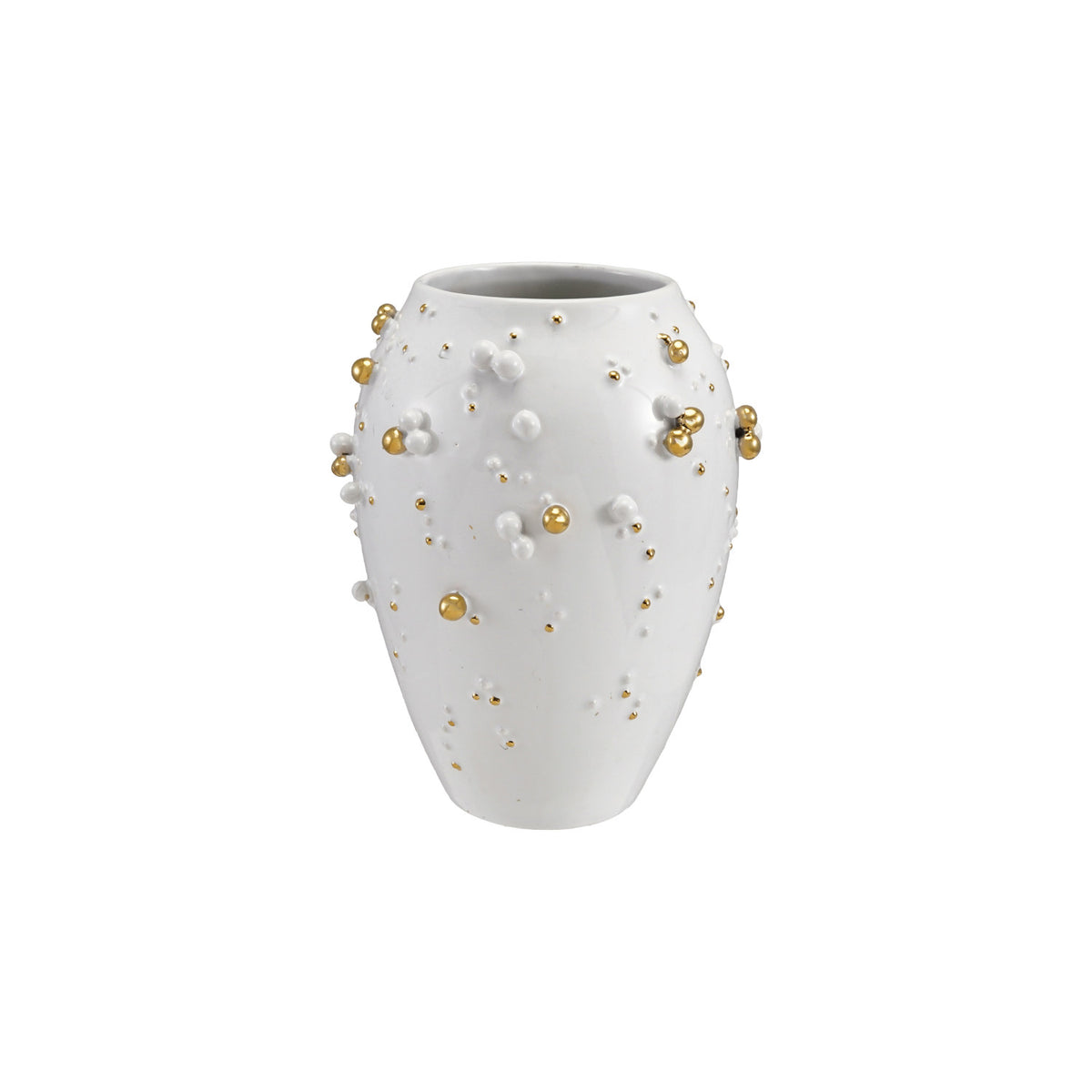 Stoneware Vase with 3D Gold Electroplated Balls