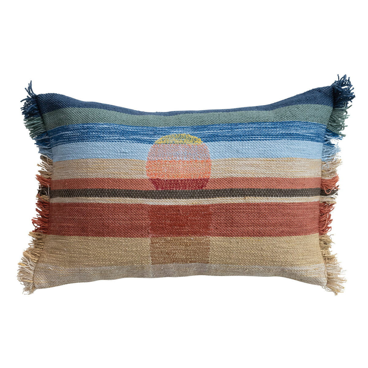 Woven Sunset Design Indoor/Outdoor Lumbar Pillow