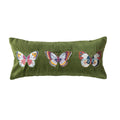 Embroidered Butterfly Cotton Velvet Lumbar Pillow