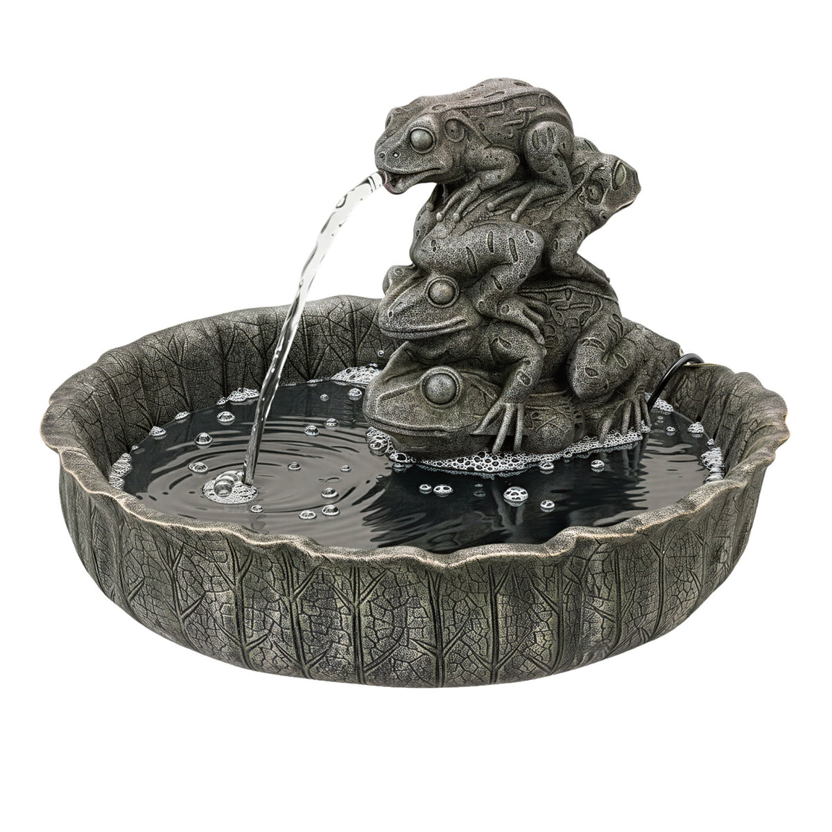 Resin Lotus Leaf Shaped Fountain with Frogs