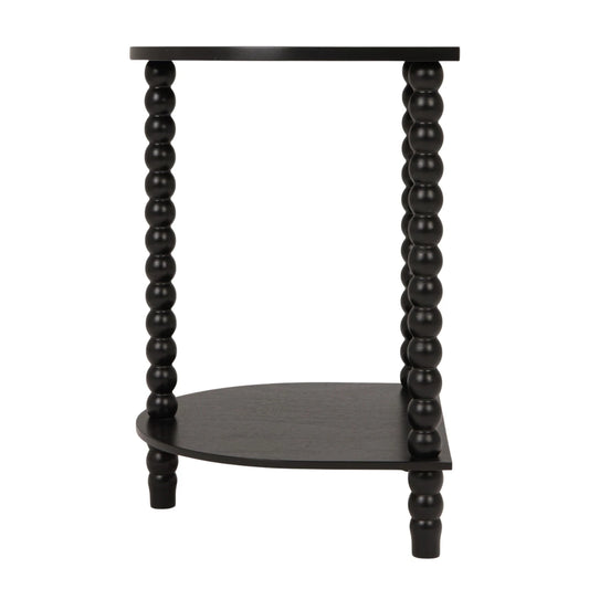 Black Wood Demilune Table w/ Turned Legs