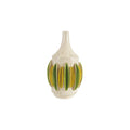 Cream, Green & Yellow Speckled Stoneware Vase