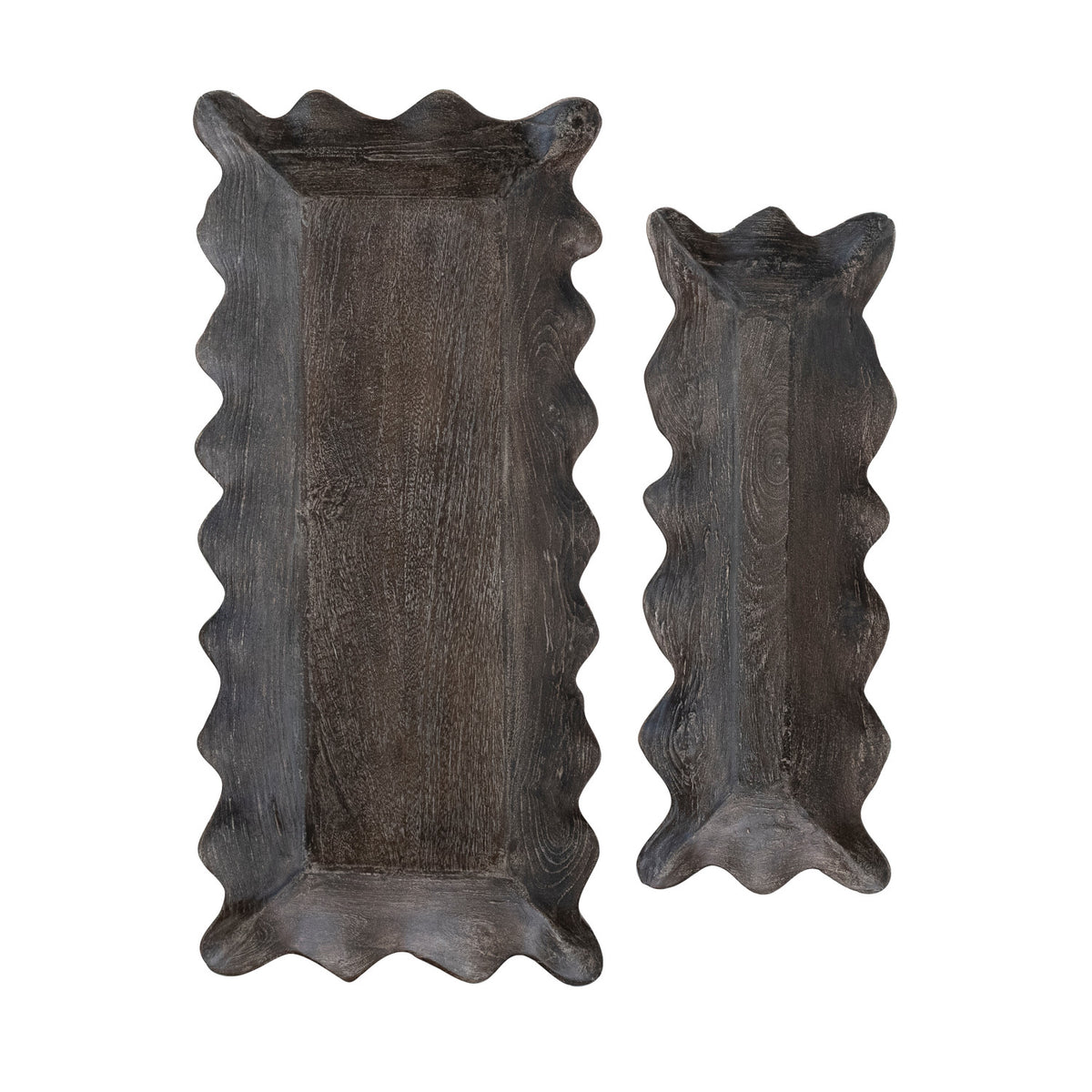 Mango Wood Scalloped Trays