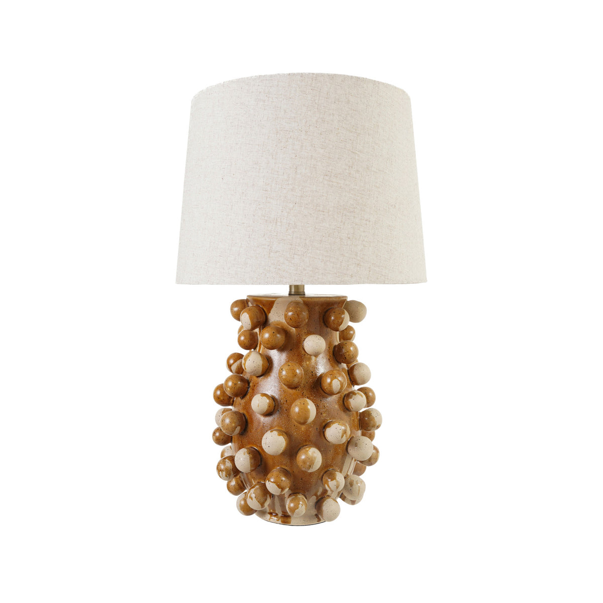 Reactive Glaze Tan Stoneware Table Lamp