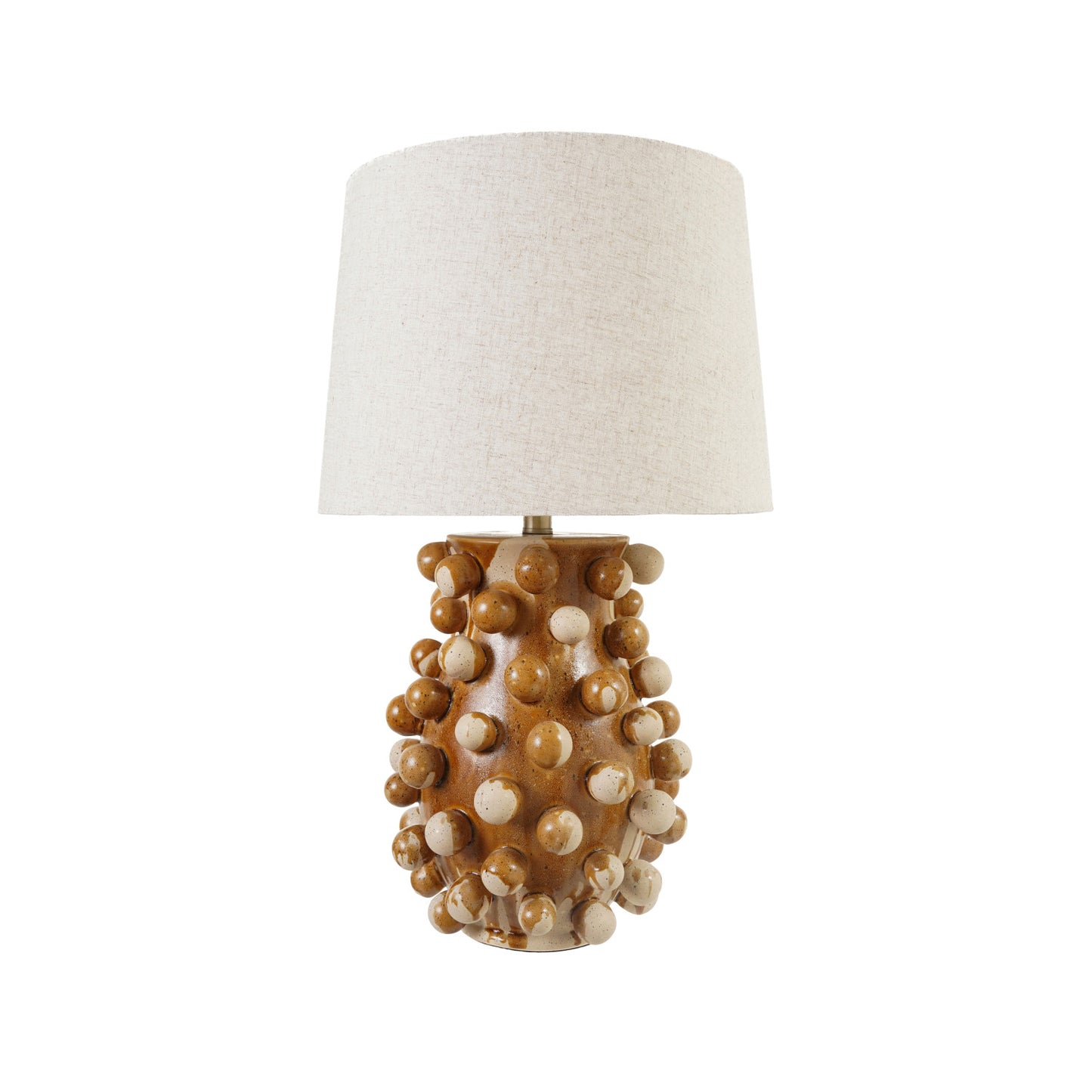 Reactive Glaze Tan Stoneware Table Lamp
