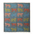 Woven Fabric & Acrylic Jacquard Throw with Fringe